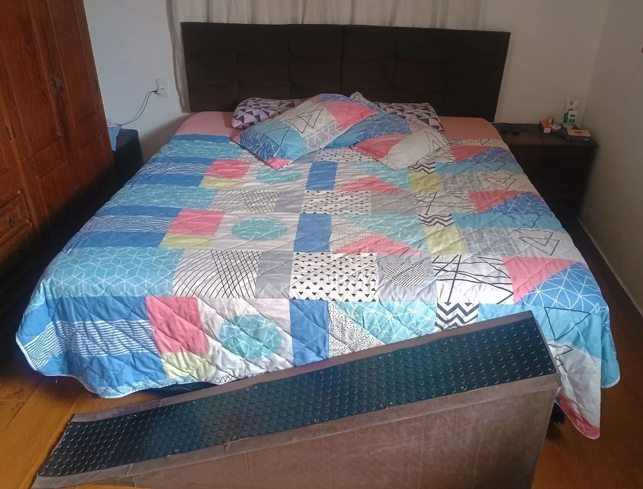 Cama Box King Size + Colchão + Cabeceira