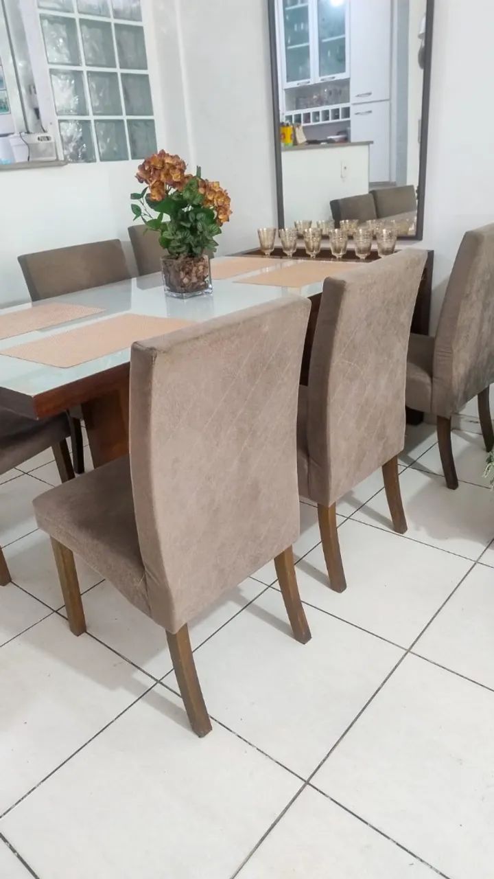 Mesa de Jantar Retangular com 6 cadeiras - Foto 2