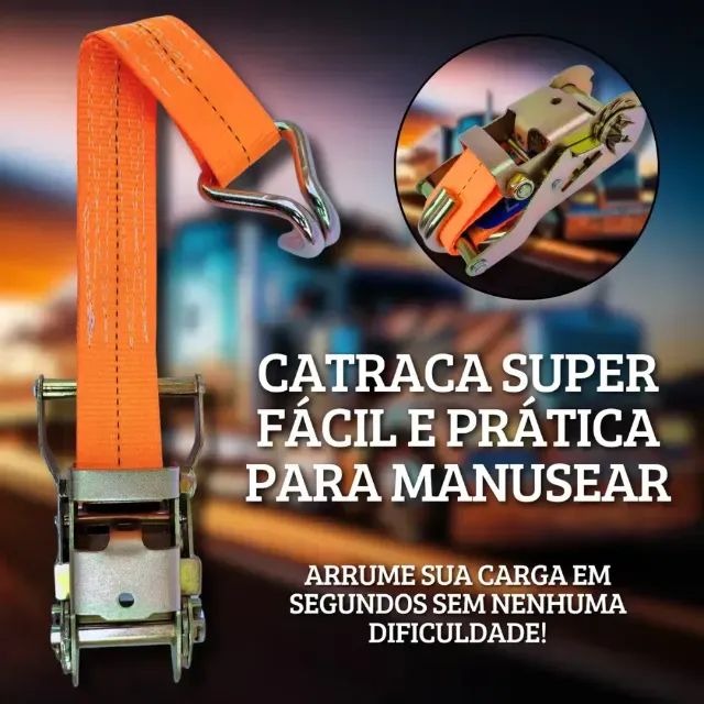 Cinta com Catraca para Amarração de Carga 1,5 Tonelada 9 Metros - Foto 4