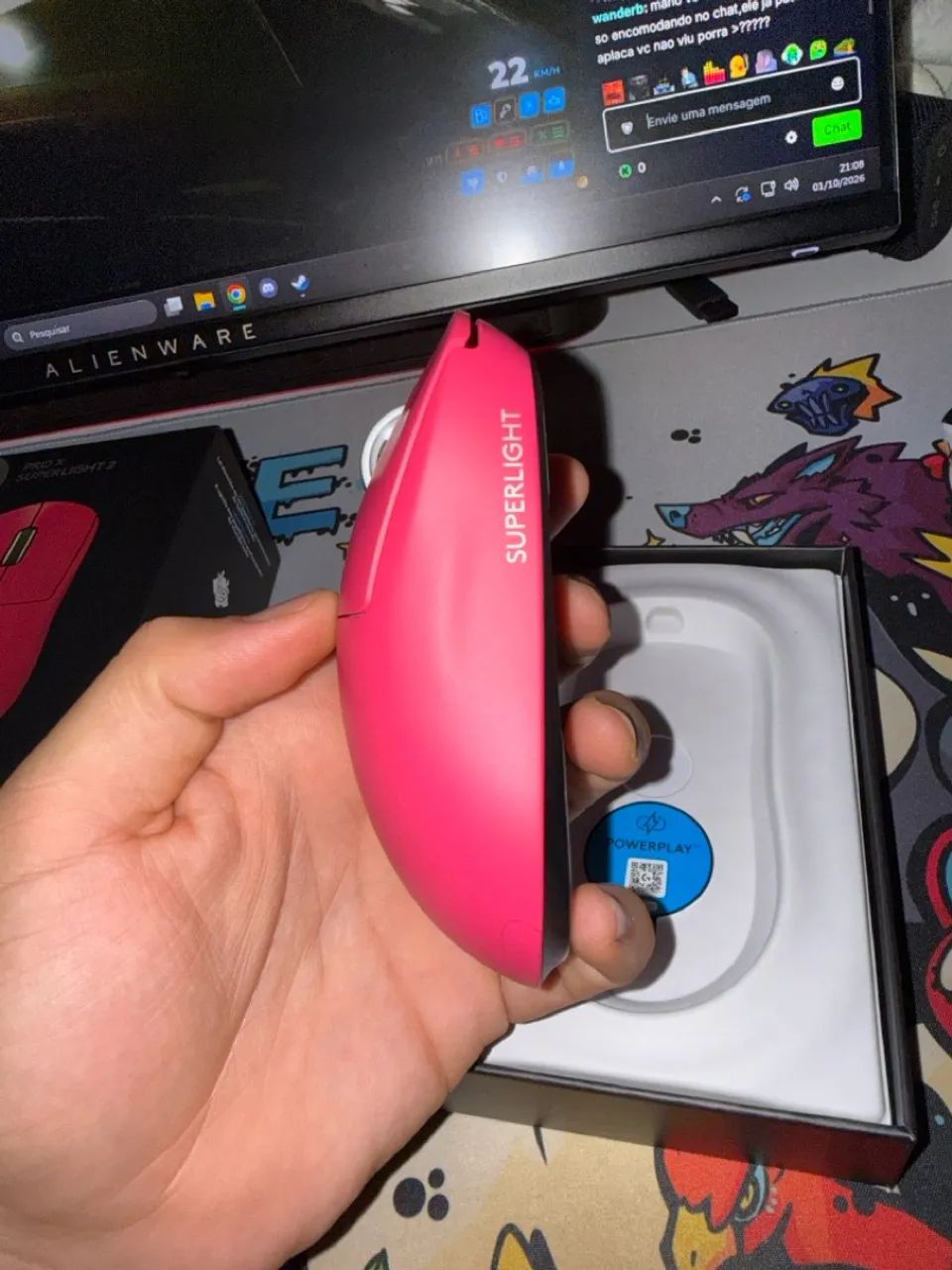 Mouse gamer Logitech GPRO Superlight 2 ROSA - Foto 5