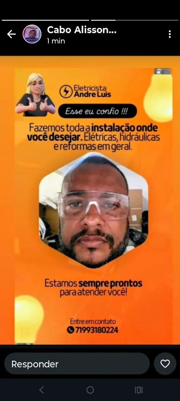 Serviços elétricos em geral **$50,00