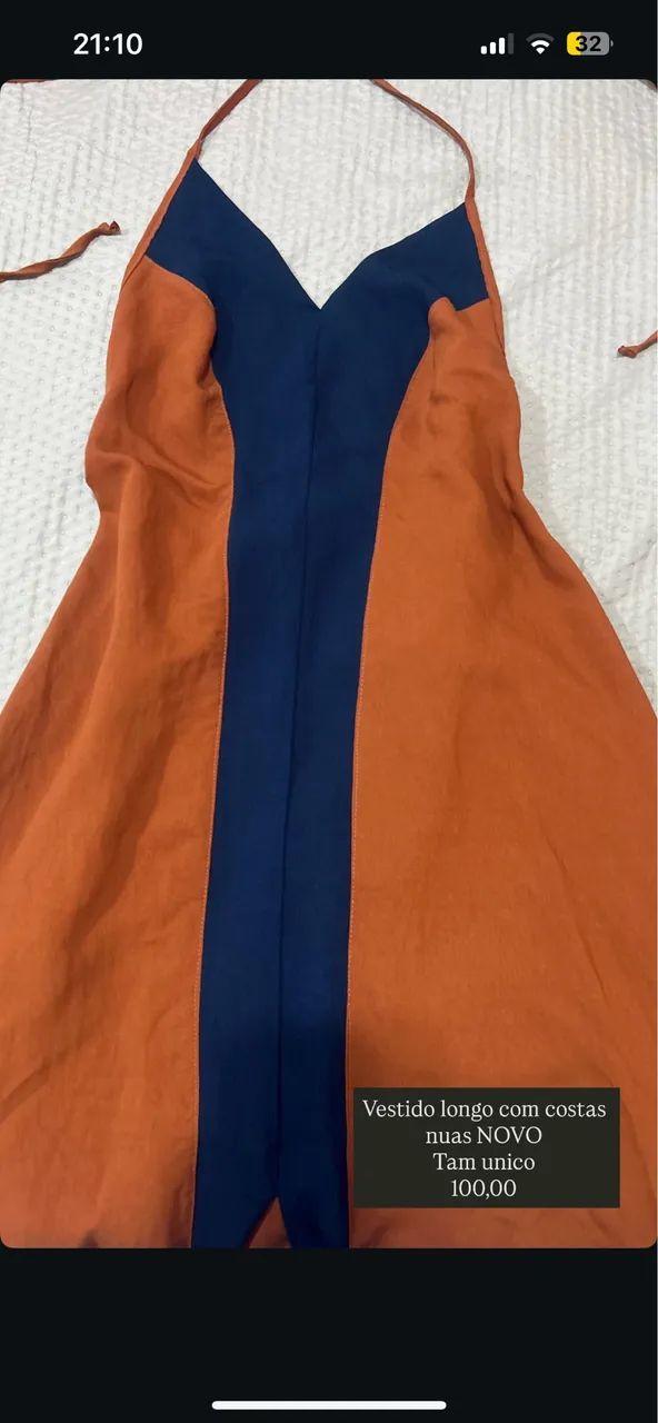 Vestido costa nua novo
