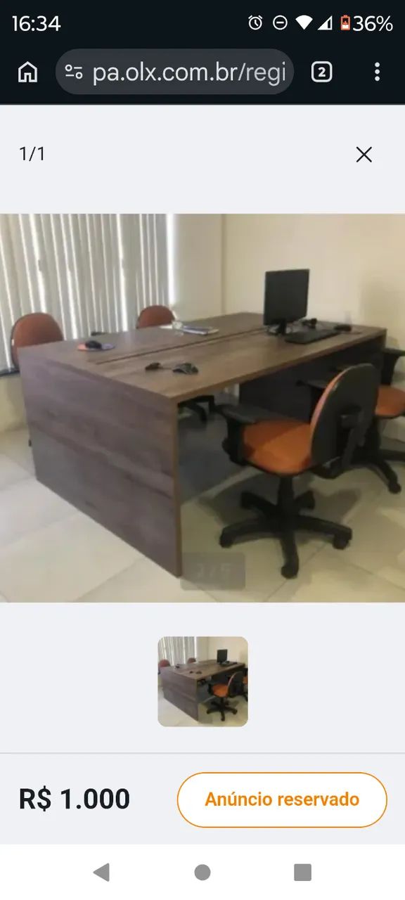 Mesa de escritório tipo terminal