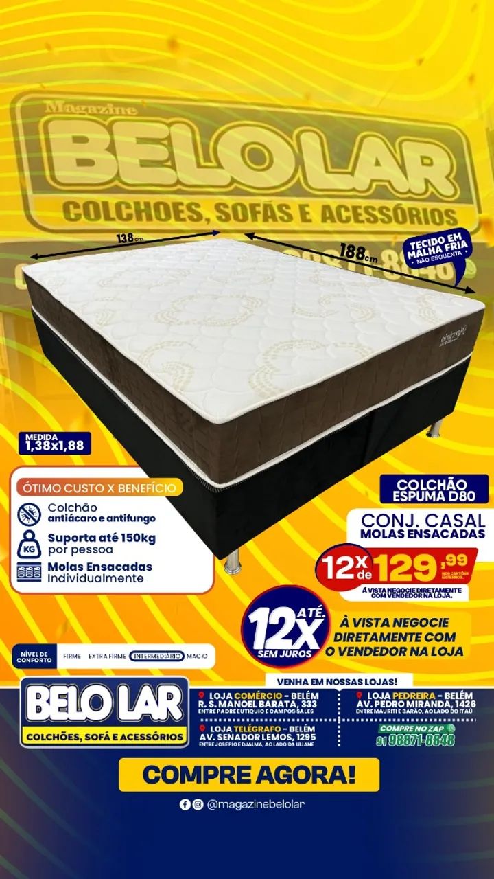 Cama Casal Molas Ensaacadas