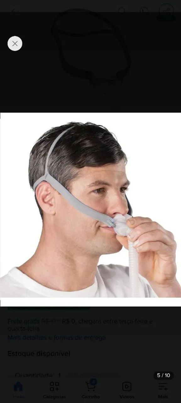Máscara Nasal AirFit P10 para CPAP - Leve, Silenciosa e Confortável | Nova - Foto 4