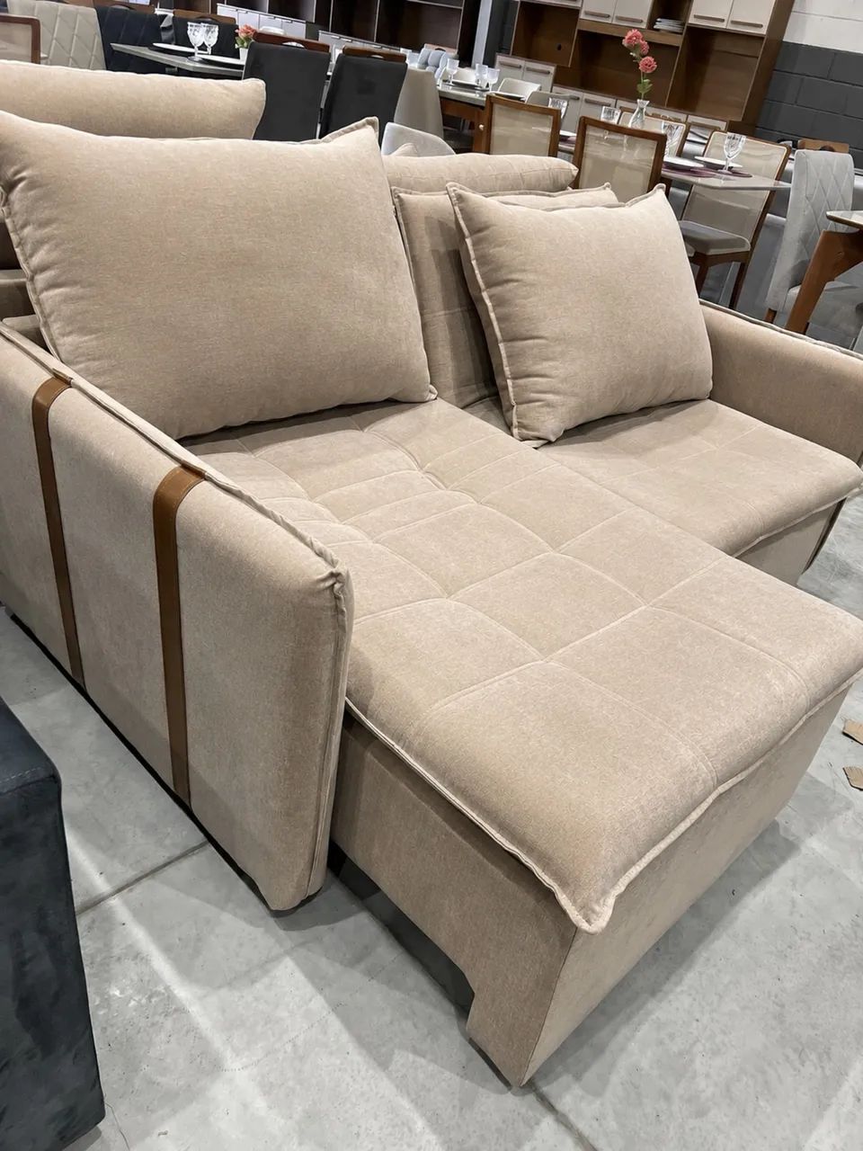 Sofá Cama Bege Novo ULTIMA PEÇA MOSTRUÁRIO 