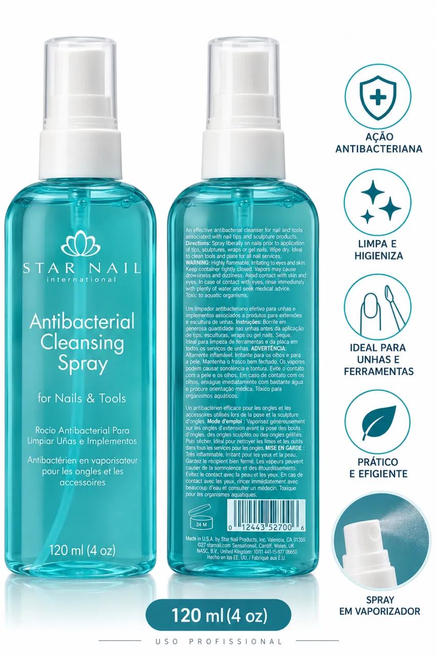 Spray Antibacteriano Star Nail - 120 ml - Foto 4