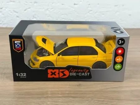 Miniatura Mitsubishi Lancer Evolution Ix Amarelo 1:32 Com Som E Luz - Foto 4