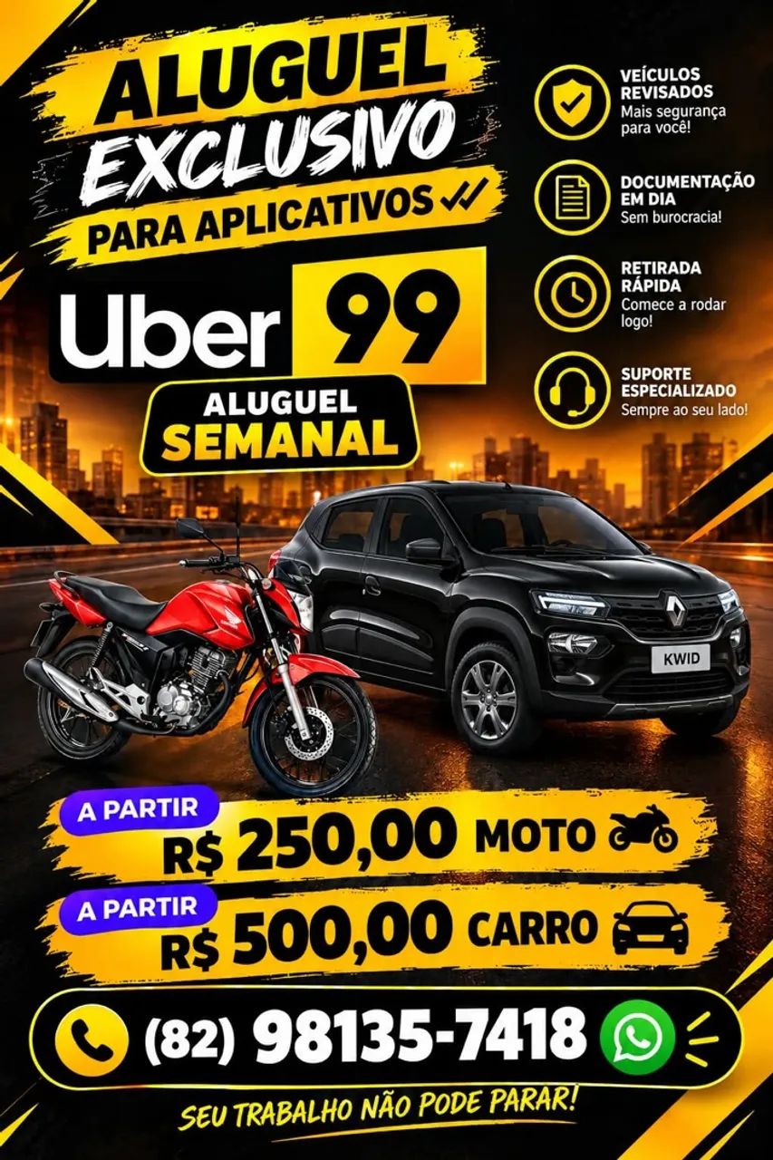 Aluguel carro e moto 