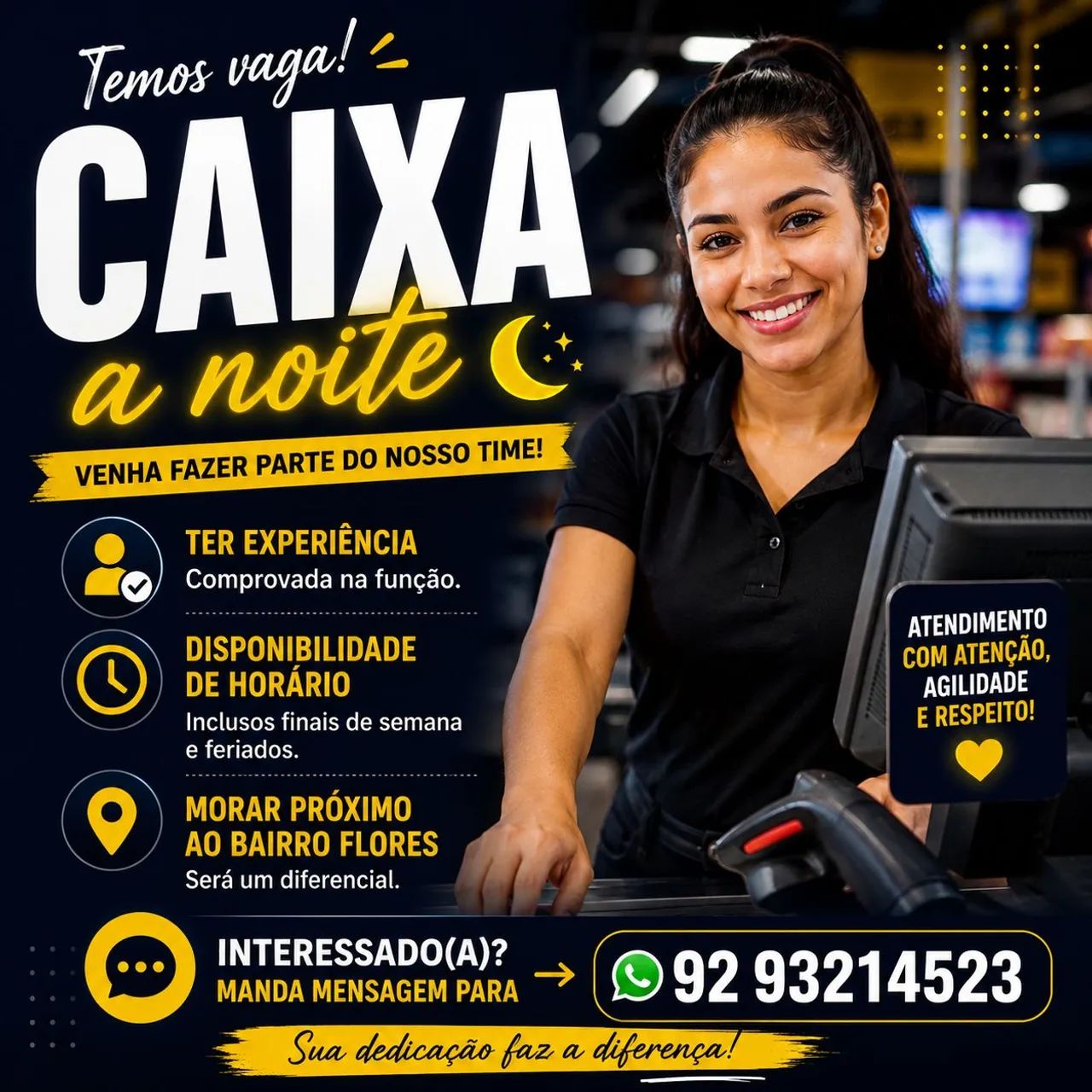 Vaga caixa a noite 