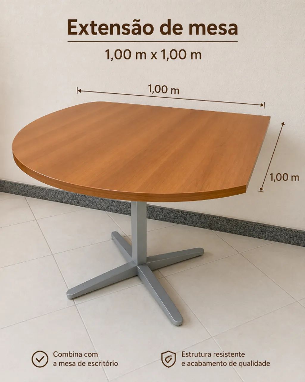 4 Mesas de escritório com gaveteiro (R$250,00 cada uma) e 1 extensor de mesa (R$150,00) - Foto 2