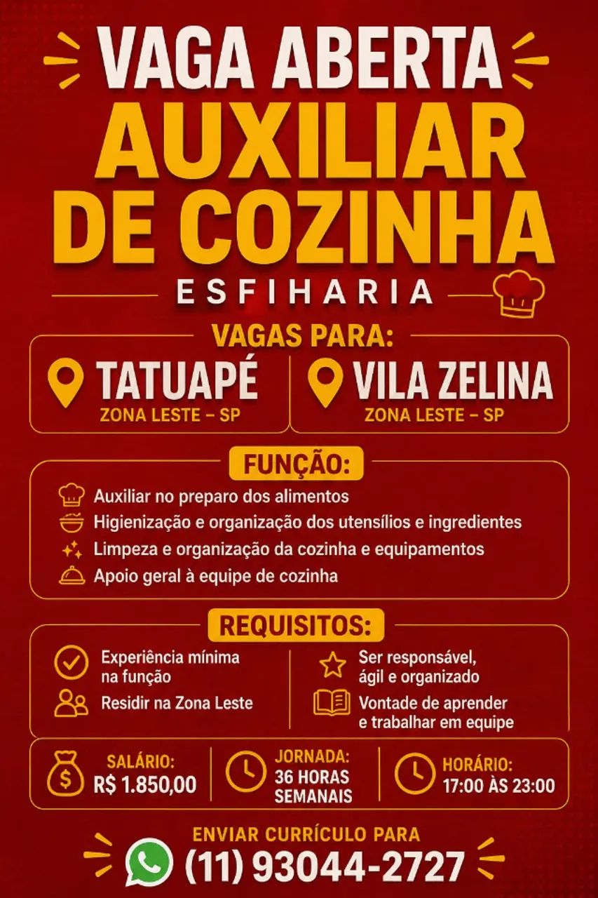 Auxiliar de Cozinha