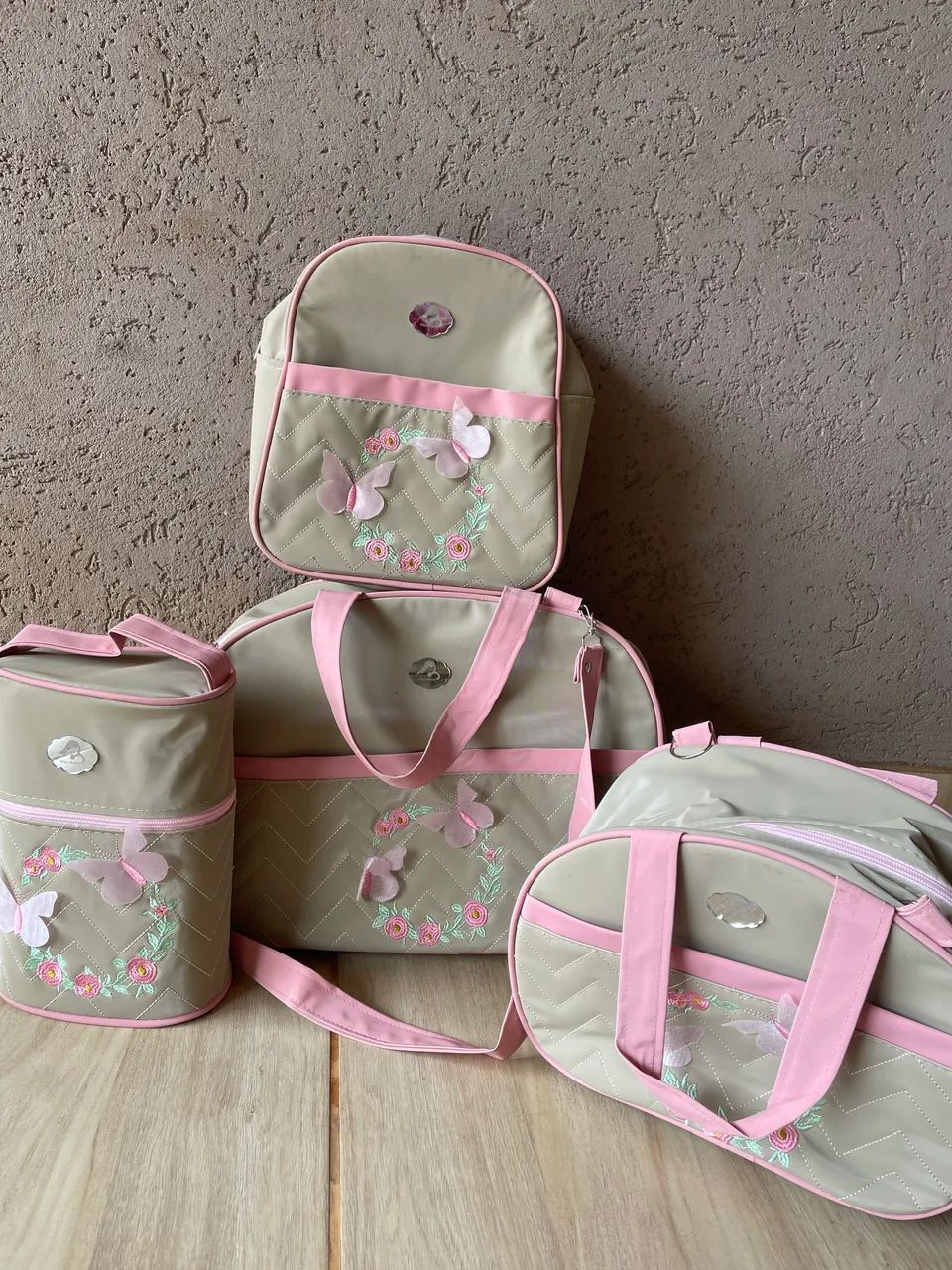 Kit bolsa maternidade borboleta 