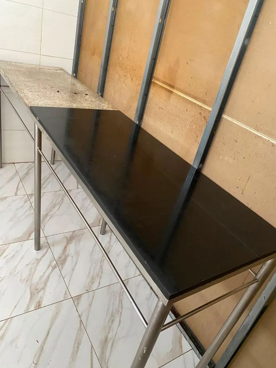 Mesa base inox em cima mármore  - Foto 3