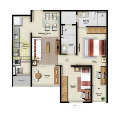 Apartamento à venda com 1 dormitórios em Jardim camburi, Vitória cod:8345 - Foto 20