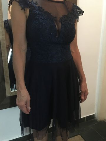 Vestido Azul Marinho ( Túli com renda ) - Foto 4