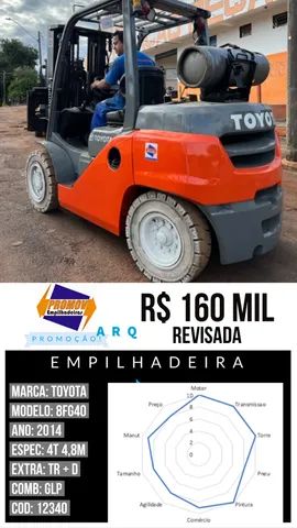 Empilhadeira Toyota 8FG40 4t triplex 2016