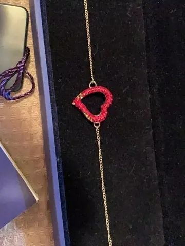 Pulseira/tornozeleira Dear Elements Heart Red Swarovski Original leia anuncio - Foto 3