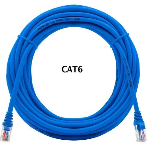 Cabo Rede Cat 6 20 mts Com Rj45 Crimpado Azul Lan Utp 100/1000MB 20 Metros