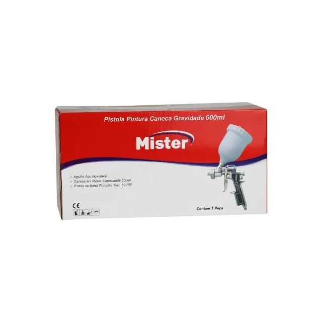 Pistola de Pintura Caneco Gravidade 750ml Mister - Foto 2