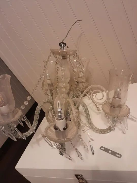 Lustre antigo de cristal legítimo - Foto 3