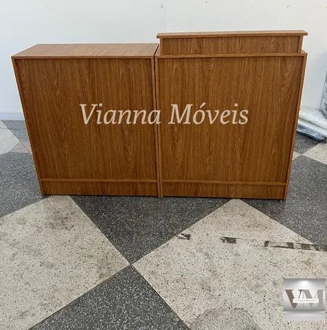 Balcão Caixa + Balcão Atendimento - Amadeirado - NOVO - Foto 3
