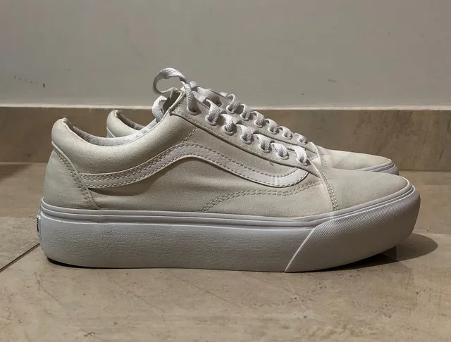 Tênis Vans Old Skool Plataforma True White