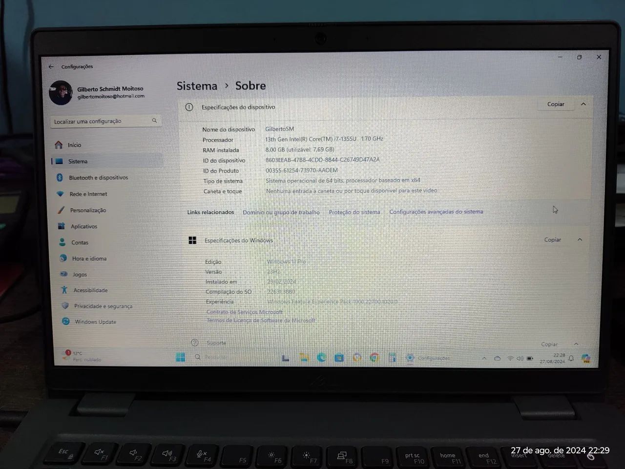 Notebook Dell core i7-13  8GB Ram - Foto 3
