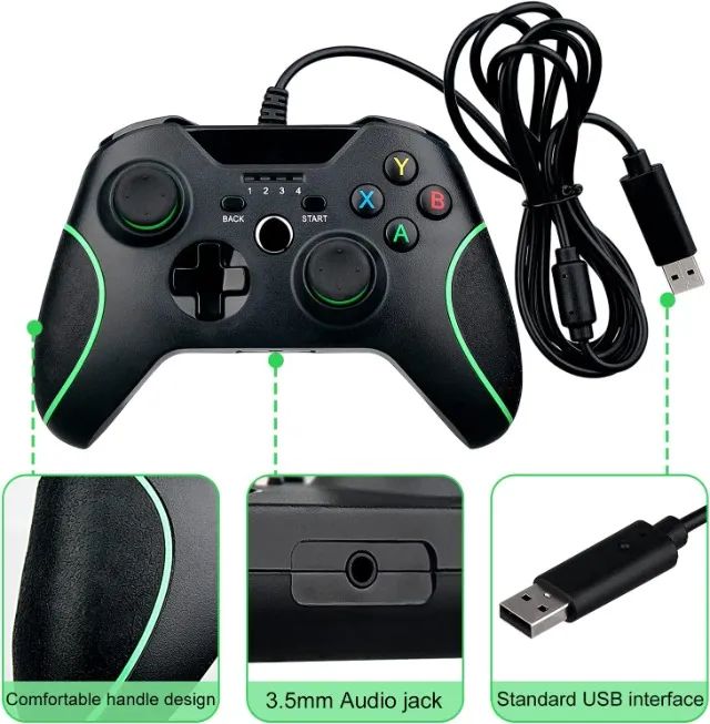 Controle USB com fio Joystick Gamepad para Microsoft Xbox One/Xbox One S/Windows PC - Foto 2