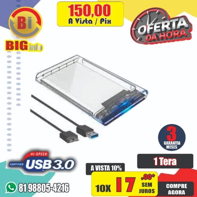 Hd Externo 1tb Slim Portátil Usb 3.0 Para Ps4 Ps5 Xbox Pc - Foto 2