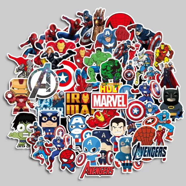 Kit 50 Adesivos do Marvel DC Thor Batman Hulk Homem Aranha Fero Autocolantes Unidades Pcs - Foto 3