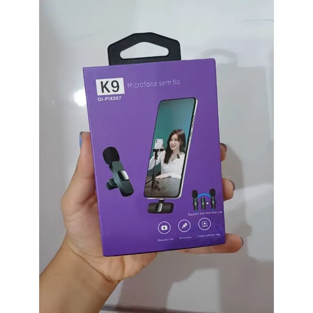 Microfone Lapela Duplo S/Fio k9
