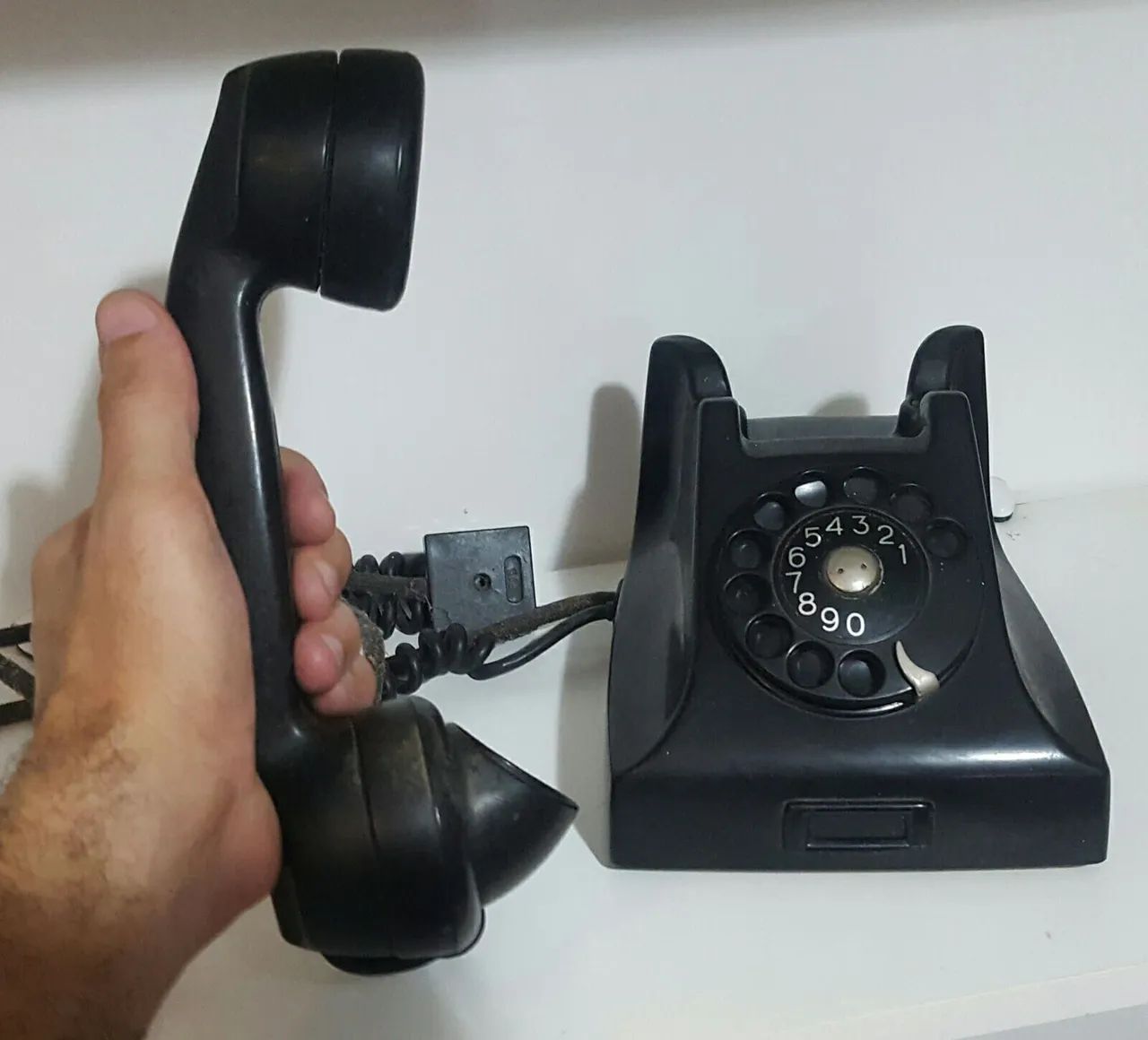 Vintage black rotary phone with original cord wire 3kg64276690970625122