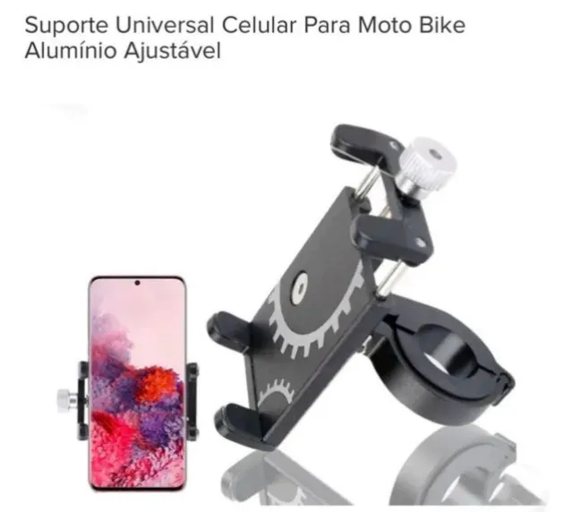 Suporte Universal Celular para Moto Bike - Alumínio Ajustável