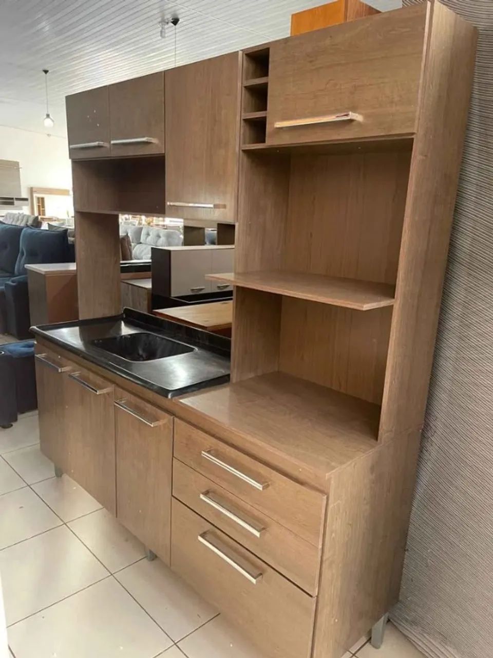 Cozinha compacta com cuba nova de marmorite - Foto 3