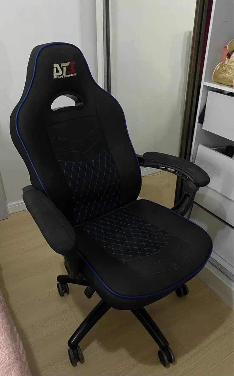 VENDO CADEIRA GAMER DT3 AZUL USADA