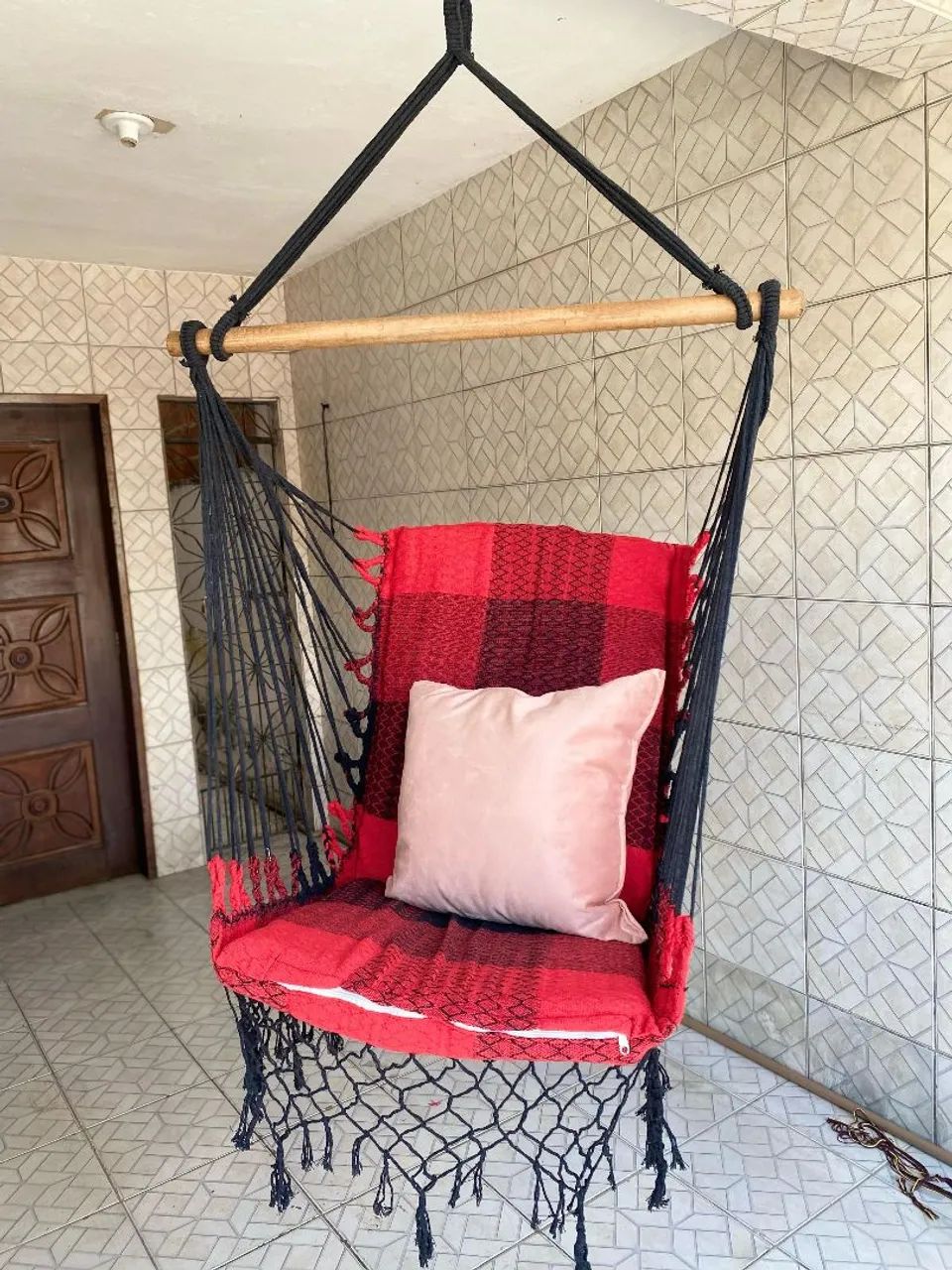 Cadeira Suspensa de Macramê com almofada - Foto 4