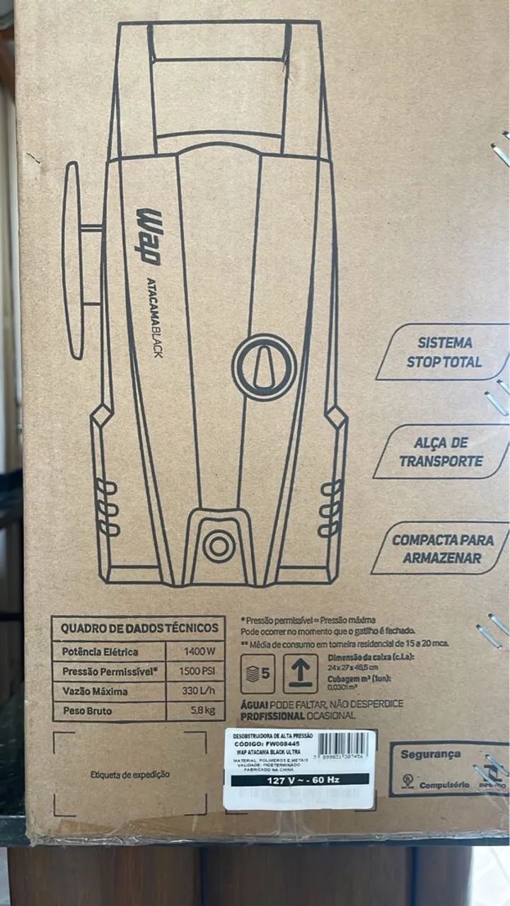 Wap Atacama Black Ultra - Desobstruidora de Alta Pressão