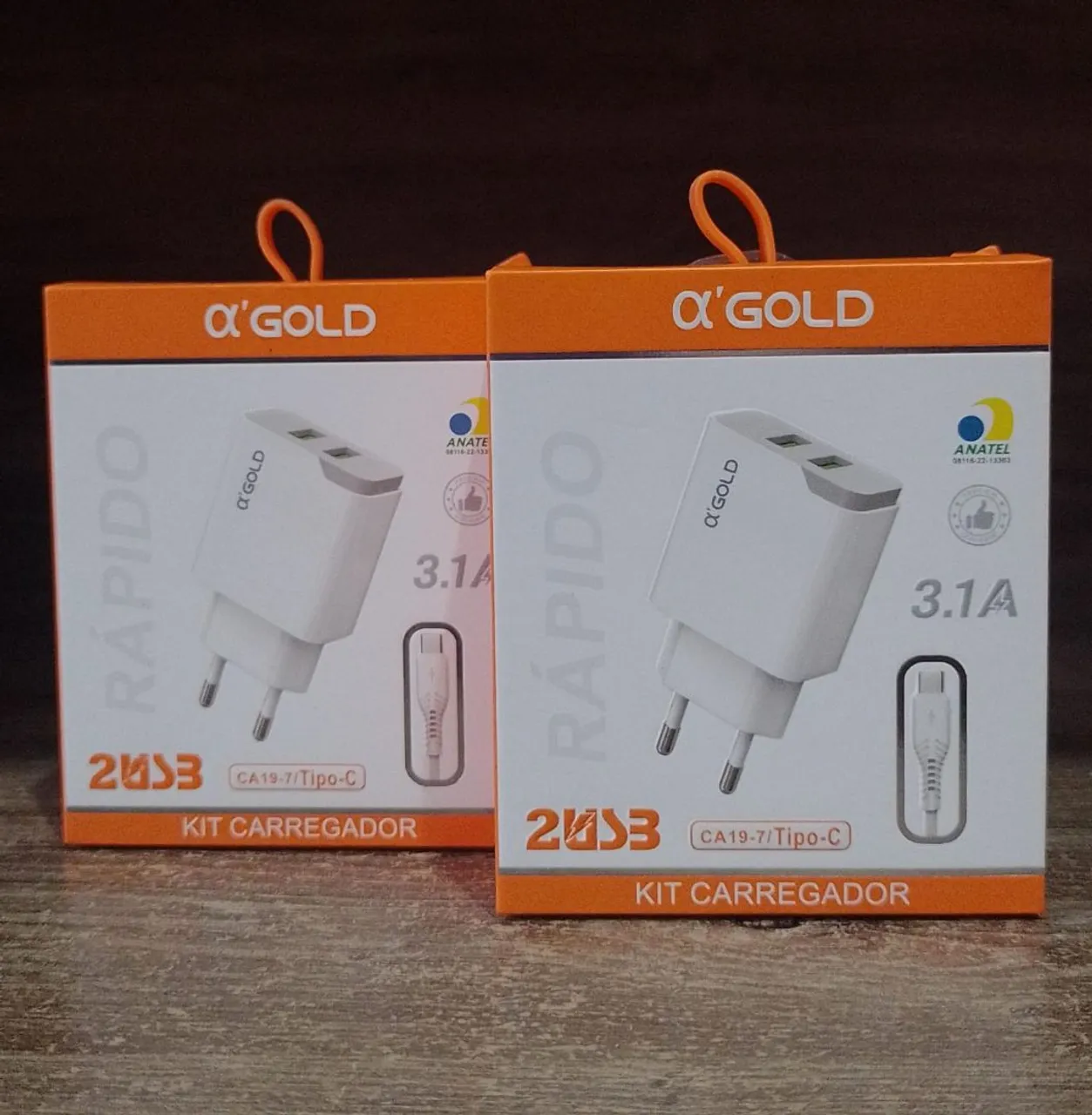 Kit Carregador Rápido ?'GOLD 3.1A Tipo-C
