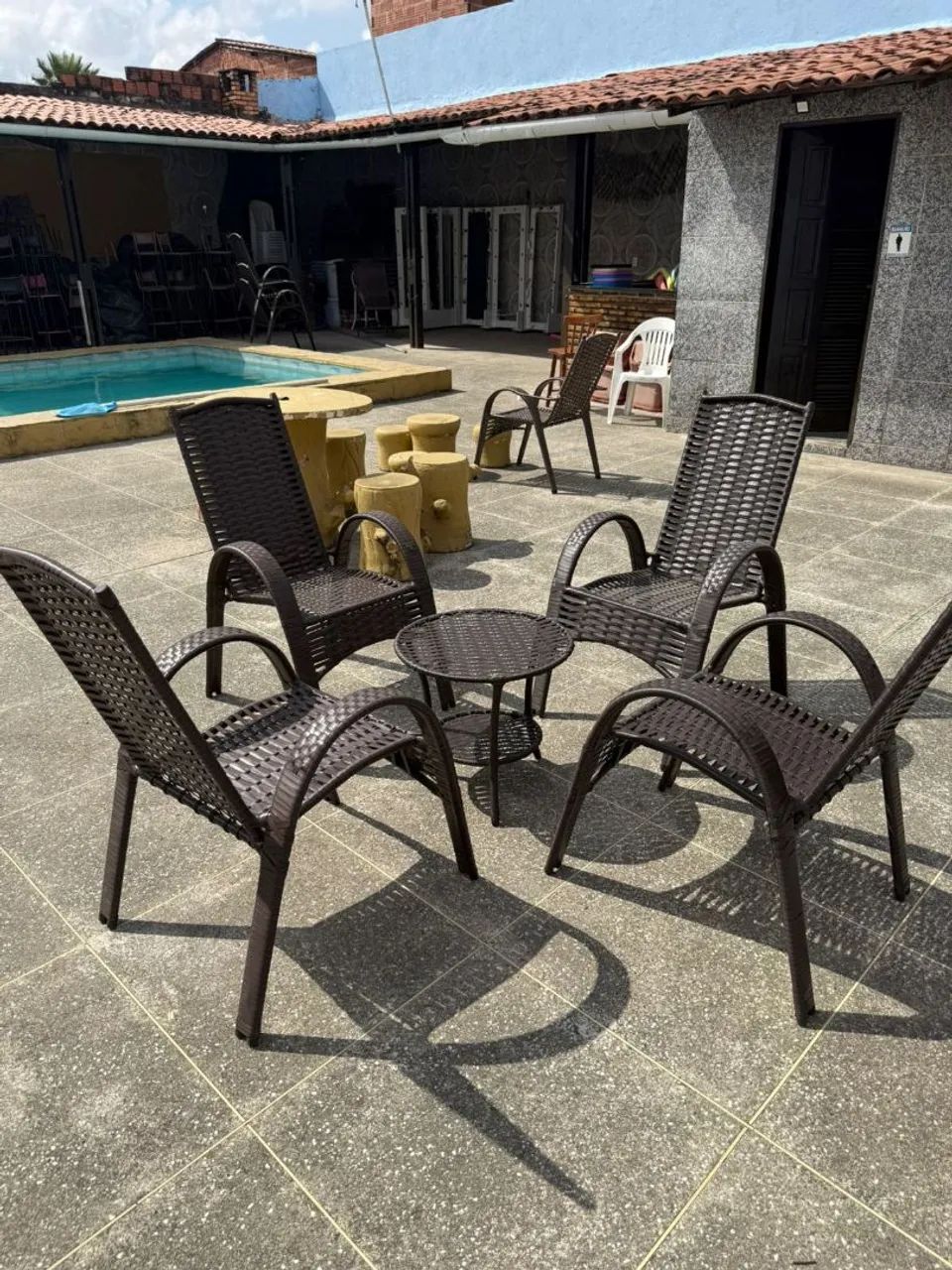 Cadeiras de área com mesa de centro NOVAS várias cores - Foto 5