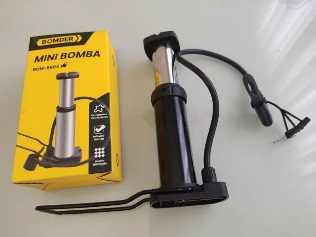 Bomba de Ar Para Pneu de Moto Bicicleta e Bolas