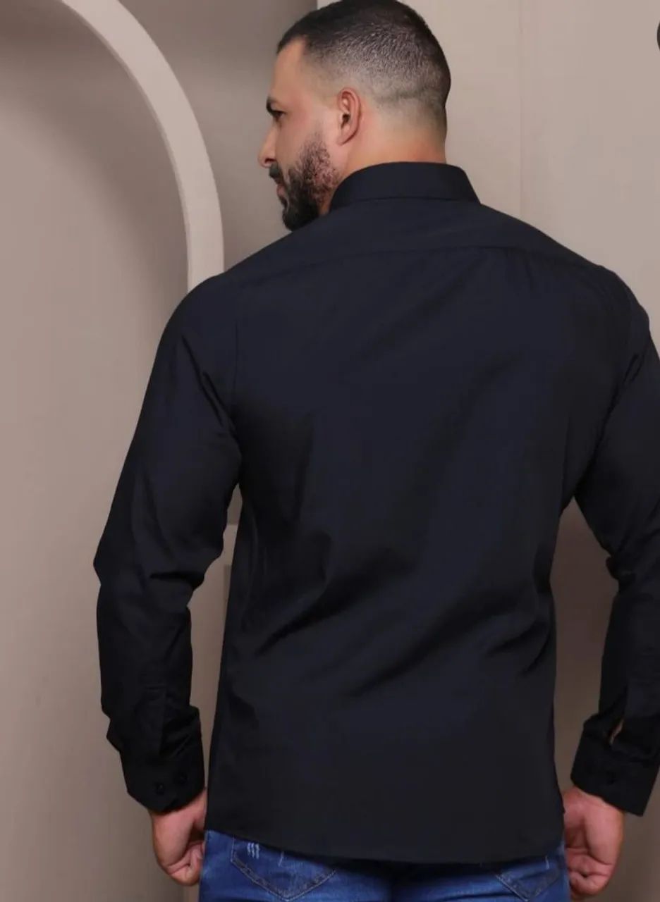 Camisas Masculinas Preta  - Foto 2