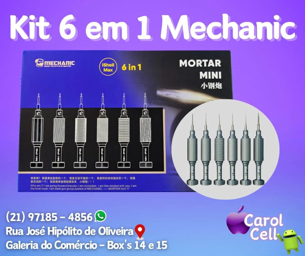 Kit de chaves profissional Mechanic 6 peças 