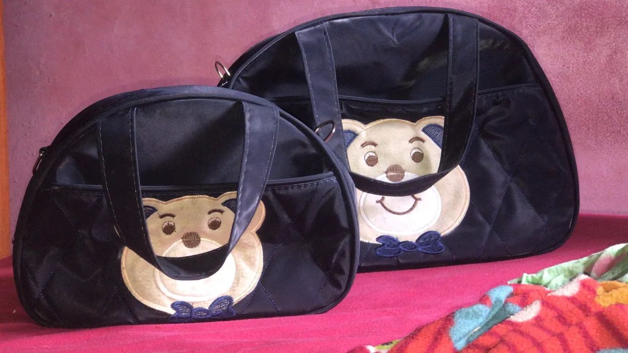 Bolsa de maternidade com tema de ursinho - novinha!