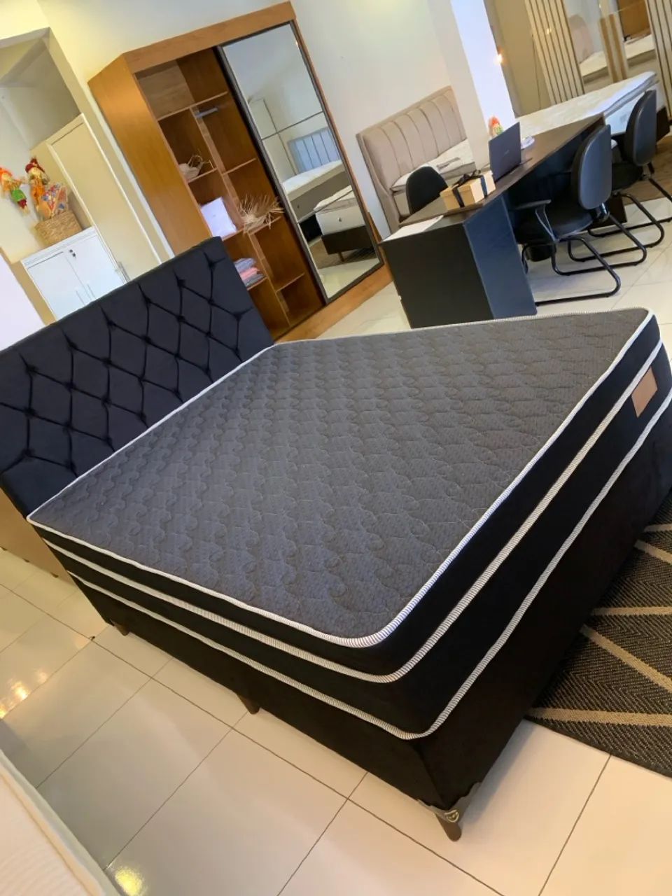 Cama de Casal NOVA - BASE BOX + COLCHÃO - ENTREGA GRÁTIS!