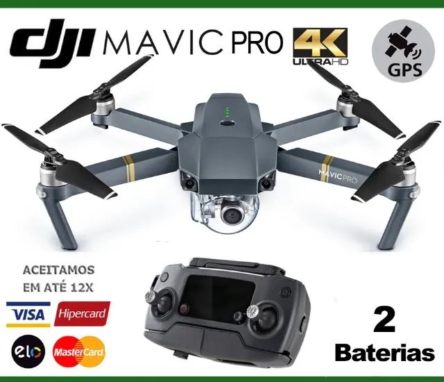 Drone DJI Mavic Pro + Controle + 2 Bat, GPS, Vídeo 4K/Fotos 20MP, Seminovo, Bolsa, Troco! 
