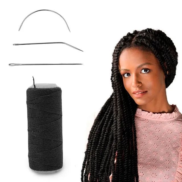 Kit Aplicação Mega Hair Entrelace Cabelo Linha 3 Agulhas  - Foto 3