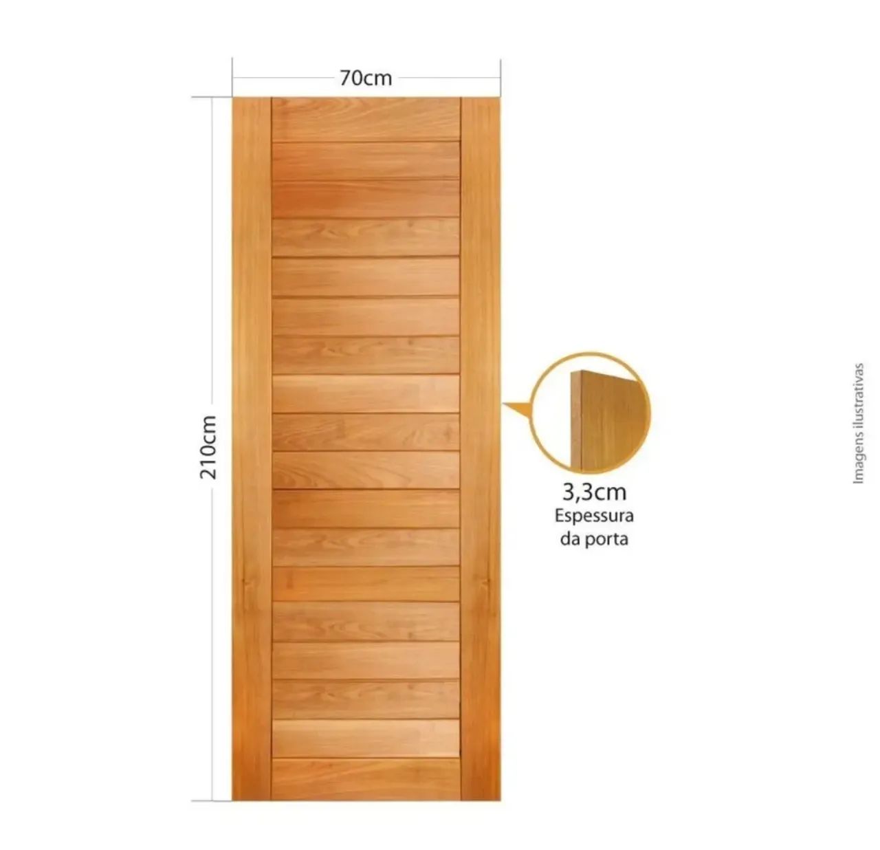 Folha de Porta Madeira Tauari 210x70cm Malta Mapaf - Foto 2