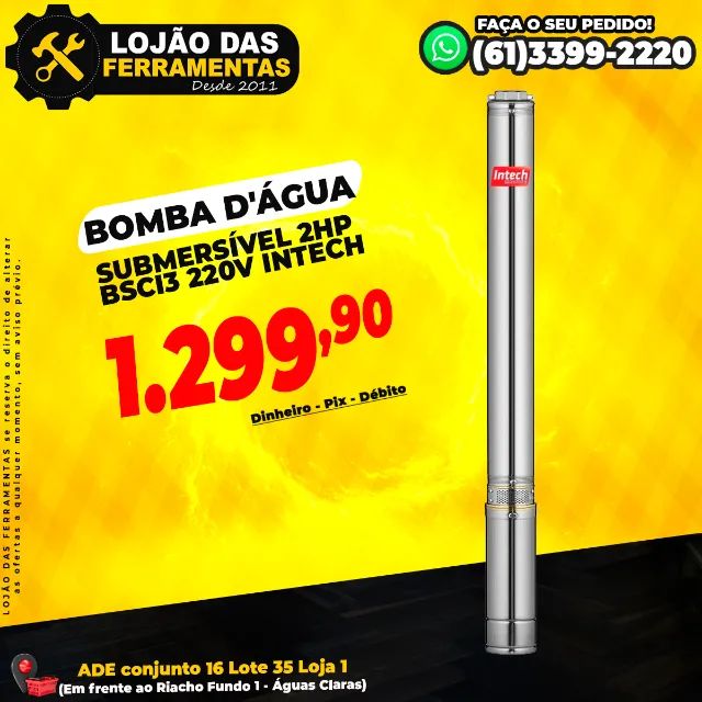 Bomba D'água Submersível 2Hp Bsci3 220v Intech