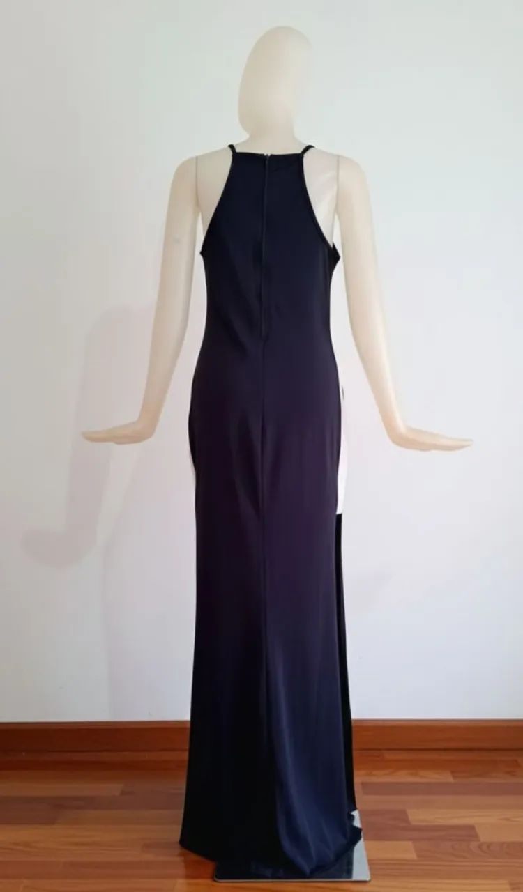 Vestido longo preto e rosa lindalara tam g  - Foto 2